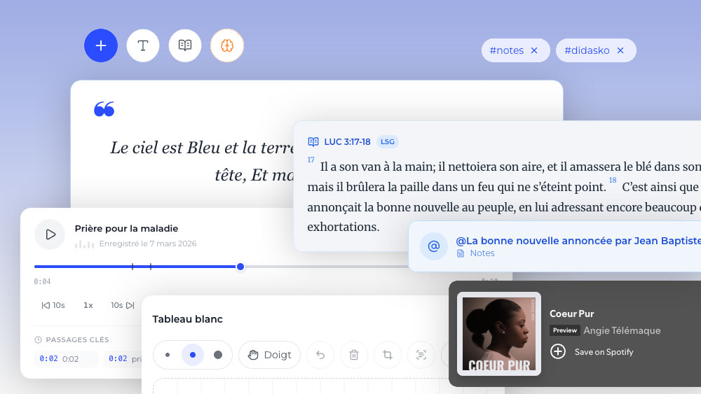 Des notes qui suivent vraiment votre pensée